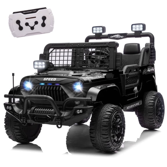 NovaDrive 24V Two-Seater Kids Ride On Electric Car with Parent Remote Control, 3 Speeds, 4-Wheel Shock Absorption, LED Headlights, Bluetooth Music, USB/MP3 & Battery Indicator, Ages 3-8