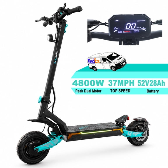 Scoothop G3 Pro Electric Scooter for Adults, 4800W Peak Dual Motor, 37 mph & 45 Miles Range 135Nm Torque, 10" Off-Road Tires, Foldable, 330 Lbs