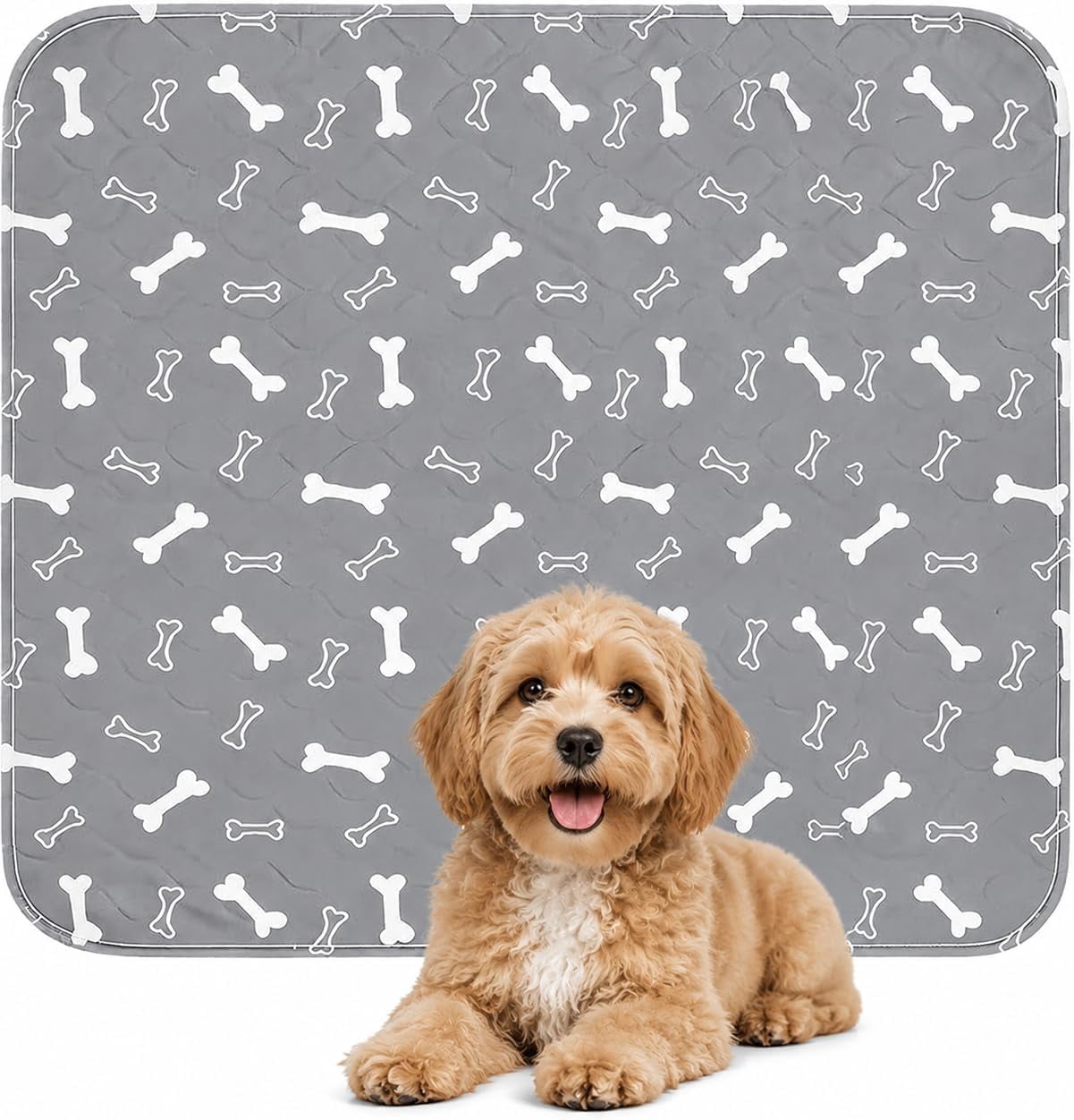 NovaPaw Washable Puppy Pee Pads, Reusable Dog Training Pads with Ultra Absorbent Multi-Layer Design, Leakproof Non-Slip Pet Potty Pads for Puppies, Dogs, Cats, Crates and Indoor Use(M:23.6*15.7in)