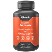 Naturalis NovaSOL Curcumin 5,550mg Curcuminoids Equivalent Per Serving - Clinical Proven with 185X Better Absorption | Antioxidant Support for Brain, Joint & Immune Health* | 30 Servings