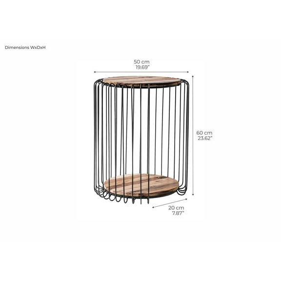 Home Living Room Furniture Round Side Table - Natural