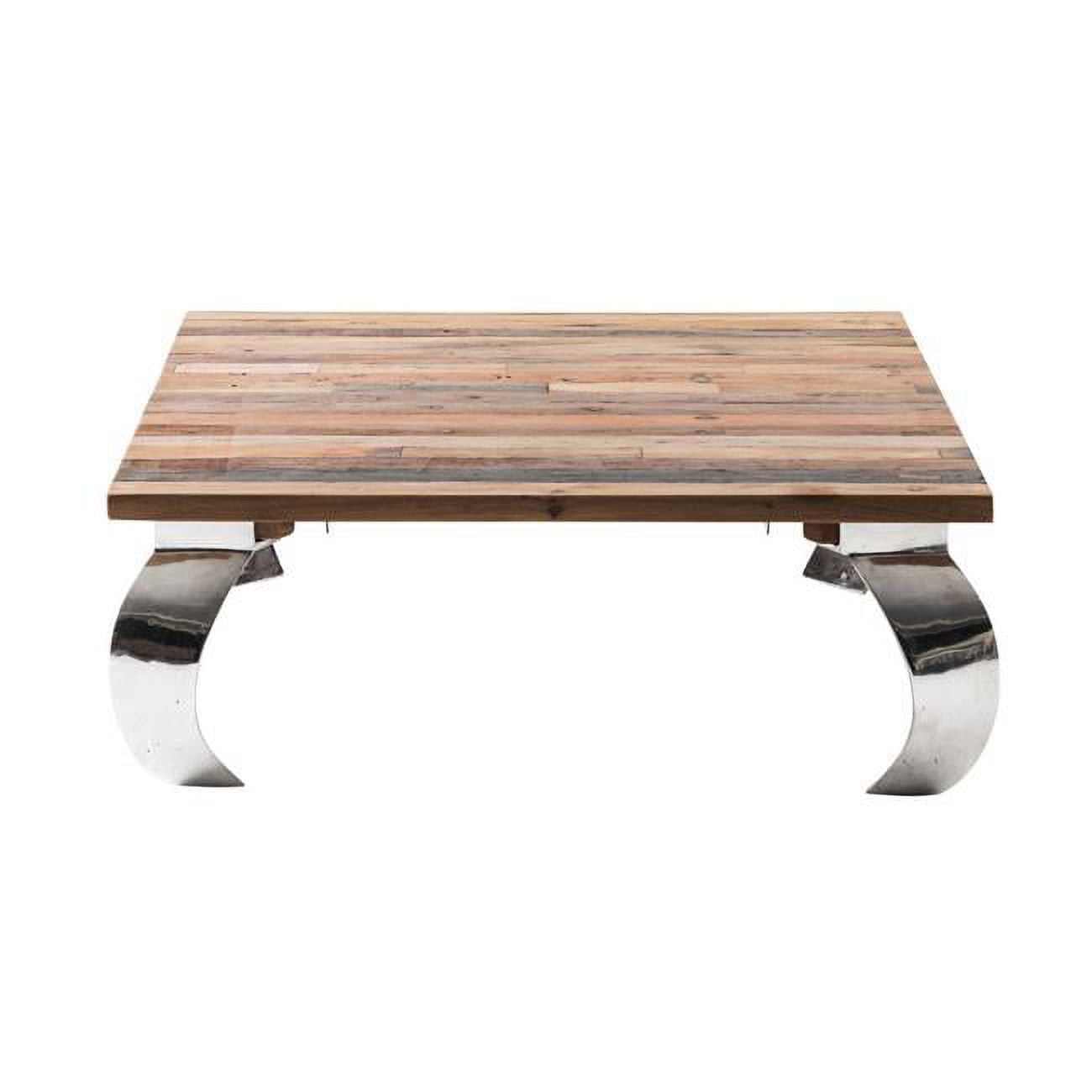 NovaSolo Barca 39" Natural Boat Wood Square Coffee Table with Storage