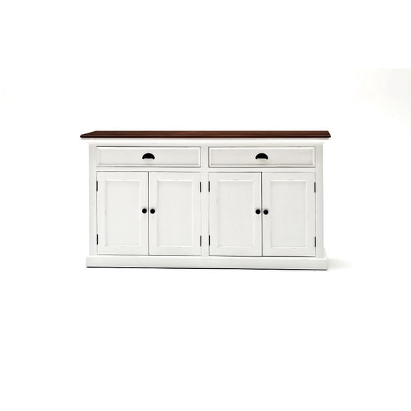 NovaSolo Halifax Accent Classic Buffet in Pure White and Dark Wood