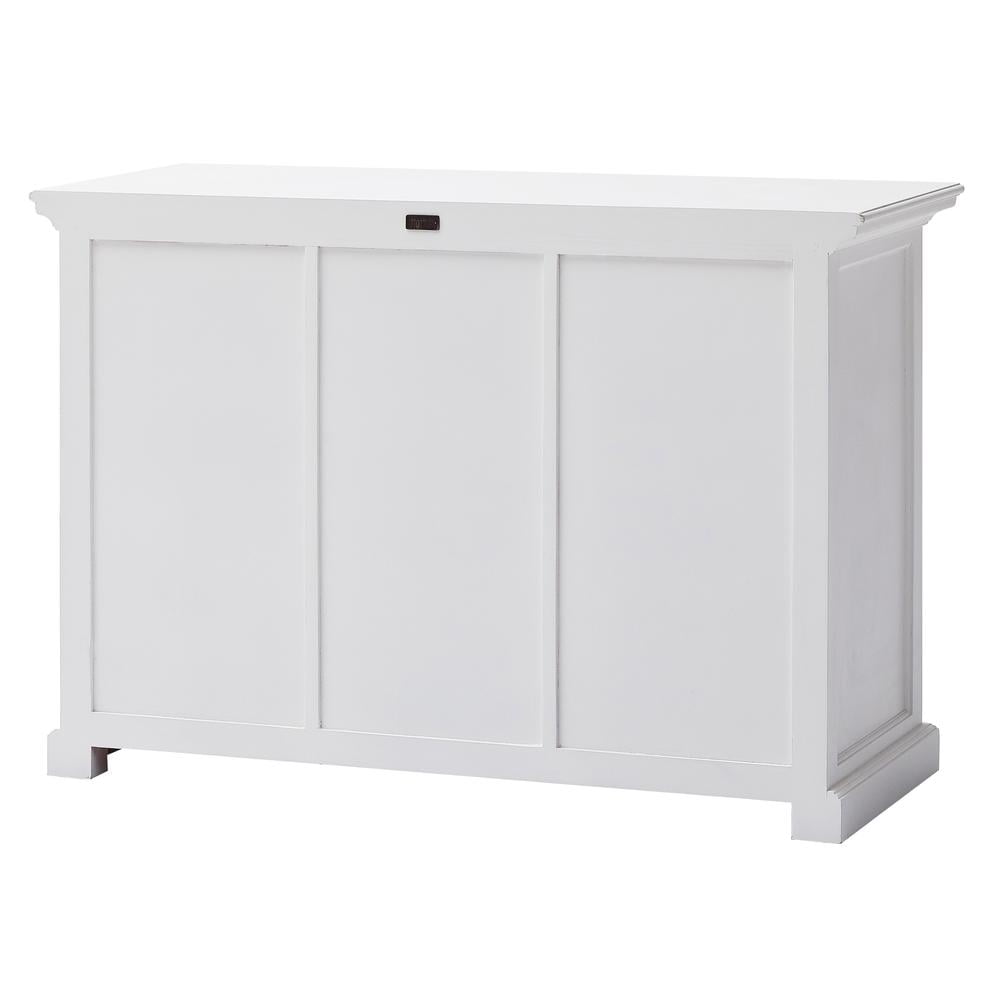 White Mahogany Buffet with Rattan Baskets and Drawers