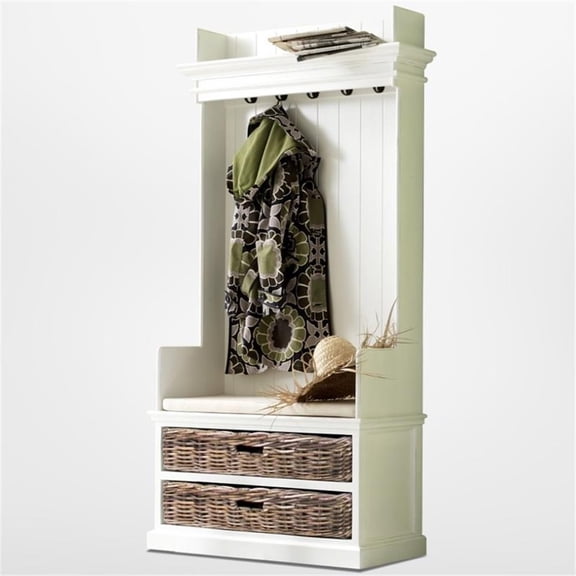 NovaSolo Halifax Hall Tree Wood in Pure White