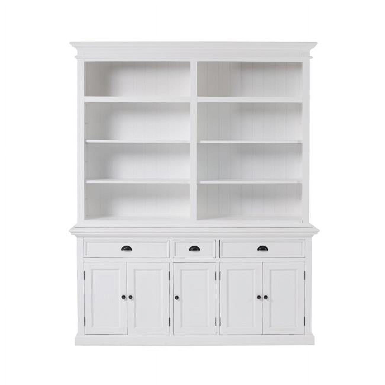 NovaSolo Halifax Mahogany Wood Bookcase 5 Doors 3 Drawers in