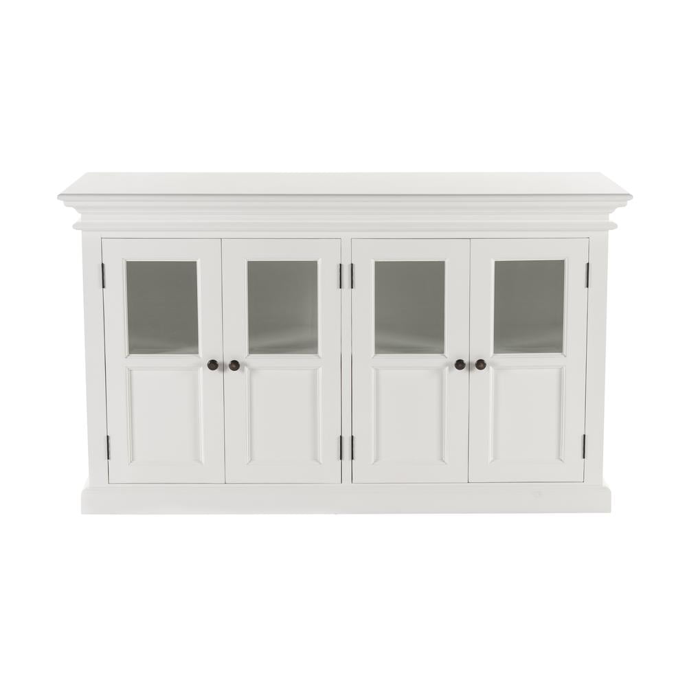 Halifax Classic White Mahogany Buffet with Bevelled Glass Doors