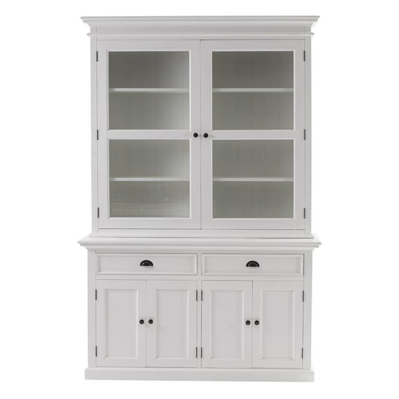 NovaSolo Halifax Wood China Cabinet in Pure White