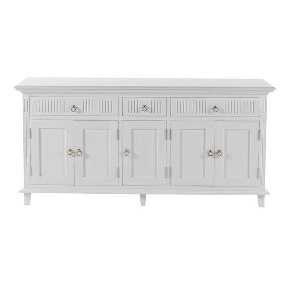 NovaSolo Buffet with 5 Doors Skansen Solid Wood in White