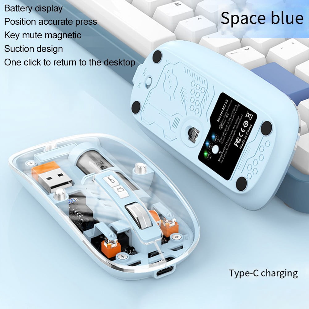 NovaSpark 3 Modes Transparent Mouse Usb 2400Dpi Desktop Type-C ...
