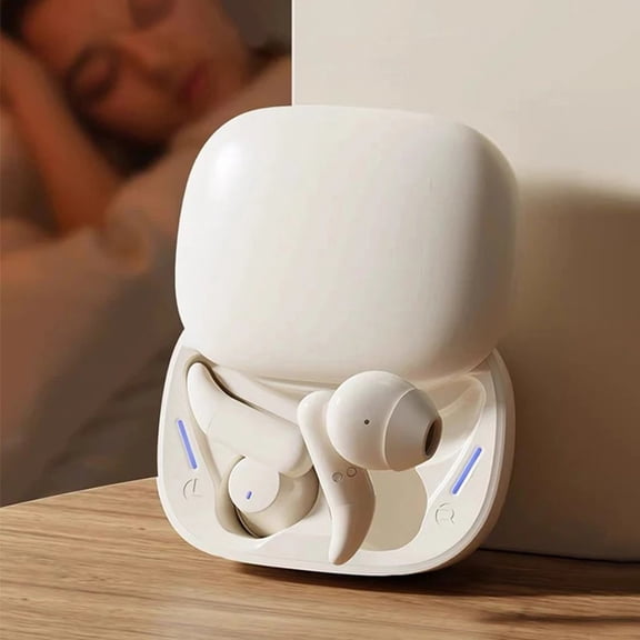 NovaSpark C27 Sleep Headphones Bluetooth 5.3 Compatible Wireless Earbuds Silicone Noise Canceling Waterproof Earphone,White