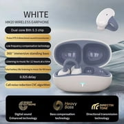 NovaSpark Hm20 New Clip Headset Wireless Blth Earbuds with 9D Sound and Touch Control,White
