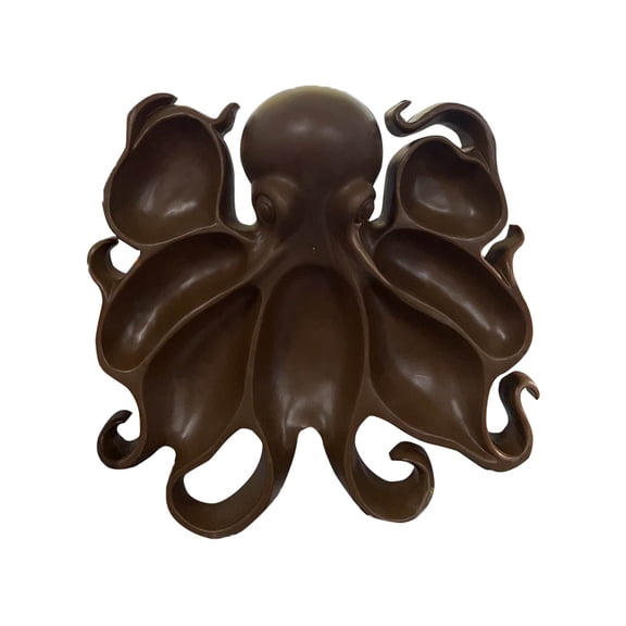 NovaStitch 11in Octopus Shape Serving Tray Nautical Cheese Meat Fruit Platter, Seafood Party Platter Board for Appetizers, Novelty Octopus Platter for Entertaining