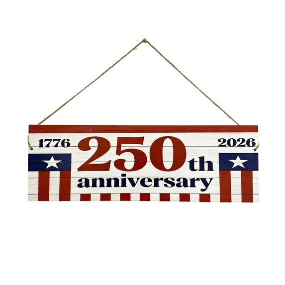 NovaStitch 250 Anniversary 4th of July Door Sign 250th Anniversary 1776-2026 US Wreath Patriotic Independence Door Hanger Wooden Plaque Wall Decor Hanging Sign for Home Porch Outdoor Decor