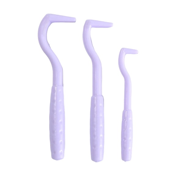 NovaStitch 3Pcs Pet Tick Removal Tool Set Dog Flea Hook Cat Mite Remover Tweezer for Dogs Cats Parasite Cleaning Grooming Accessory - Light Purple