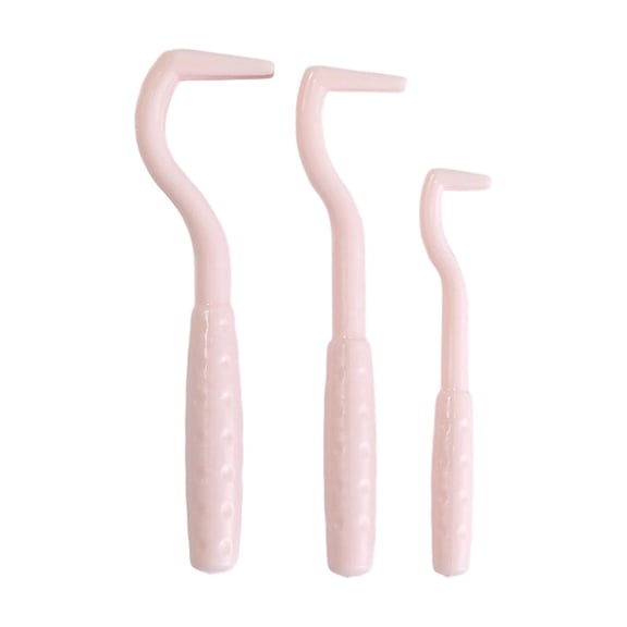NovaStitch 3Pcs Pet Tick Removal Tool Set Dog Flea Hook Cat Mite Remover Tweezer for Dogs Cats Parasite Cleaning Grooming Accessory - Pink