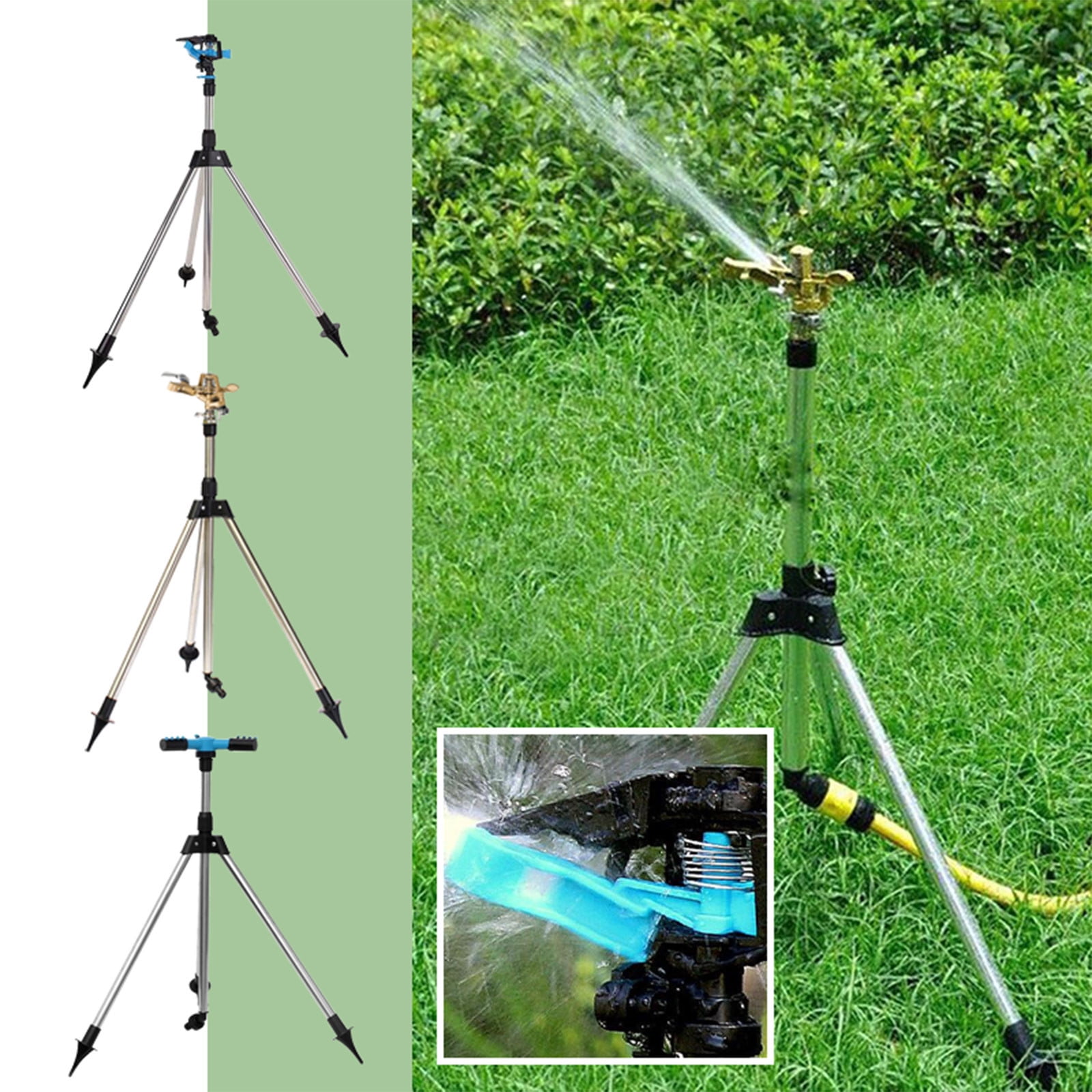 NovaStitch 4 Point Garden Irrigation Rotating Sprinkler Tripod Stand Adjustable Lawn Watering Sprinkler with Tripod for Garden Yard Watering System