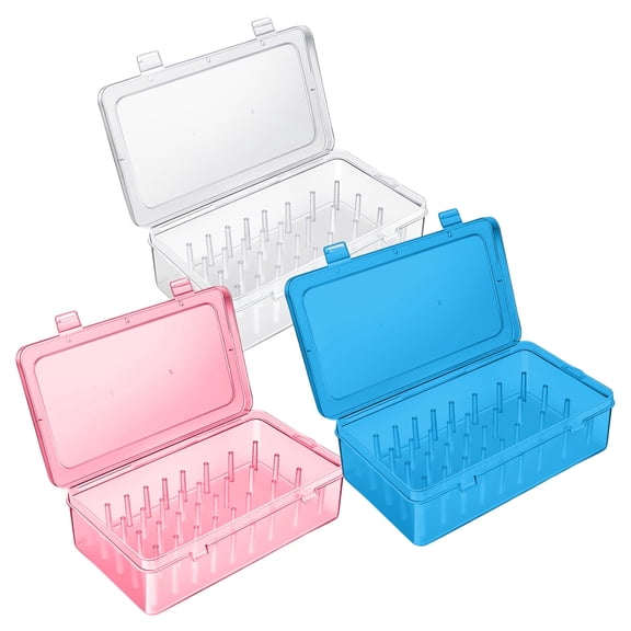 NovaStitch 42 Pin Icing Tip Storage Box Piping Nozzle Organizer Case for Cake Decorating Tool Set Supplies with Fixed Pins in Clear