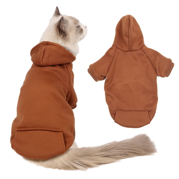 NovaStitch Basic Dog Hoodie Soft and Warm Dog Hoodie Sweater Dog Winter Coat Cold Weather Clothes for Small Medium Dogs Coffee S