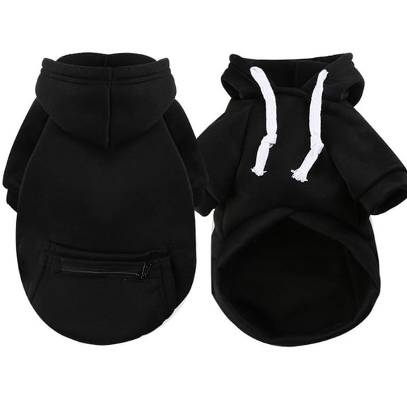 NovaStitch Basic Dog Hoodie Sweaters for Small Medium Large Dogs Cats Puppy Clothes Fall Winter Soft Warm Fleece Dog Hoodies Sweatshirt with Small Pockets Black XS