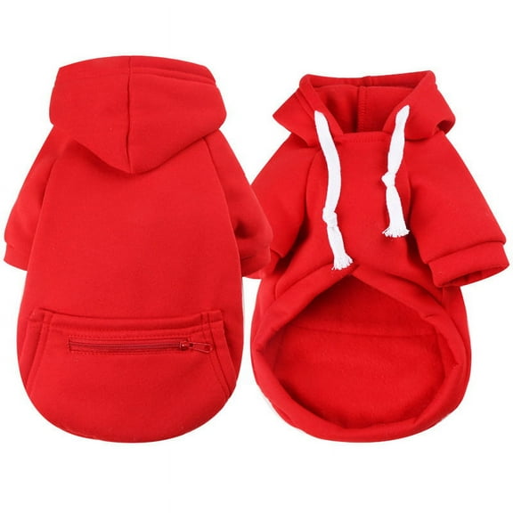 NovaStitch Basic Dog Hoodie Sweaters for Small Medium Large Dogs Cats Puppy Clothes Fall Winter Soft Warm Fleece Dog Hoodies Sweatshirt with Small Pockets Red S