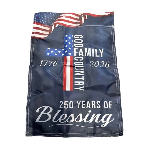 NovaStitch Blessing 250th Anniversary Independence Day Patriotic Garden Flag God Family Country Religious Outdoor Yard Decor for Home Celebration - Garden Flag