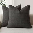 thumbnail image 1 of NovaStitch Checkered Chenille Throw Pillow Cover, Vintage Grid Textured Square Decorative Cushion Case with Hidden Zipper for Sofa Couch Bedroom Farmhouse Home Decor, 1 of 8