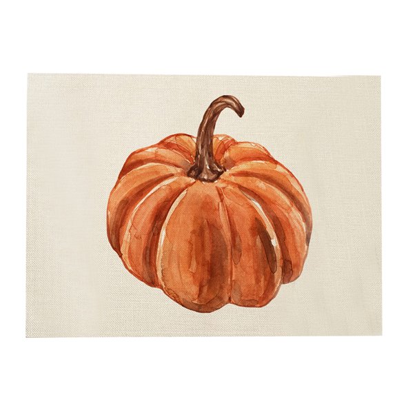 NovaStitch Custom Embroidered Linen Napkin Thanksgiving Maple Leaf Pumpkin Print Table Décor, Personalized Linen Napkin for Dinner Party, Festive Fall Napkin for Dining - Pumpkin