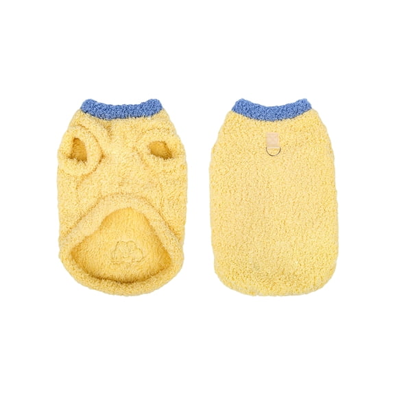 NovaStitch Dog Clothes Dog Sweater Warm T-Shirt Fleece Vest Dog Shirts Soft Pajamas for Winter Cold Weather Daily Wear Yellow XS