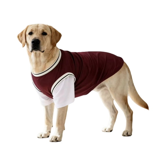 NovaStitch Dog Shirts Quick Dry Dog Clothes Breathable Stretchy Pet T-Shirt Pet Apparel with Basketball Style for Medium and Large Dogs Wine M