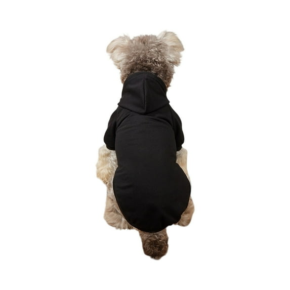 NovaStitch Dog Solid Color Jumpsuit Hooded Winter Dog Sweatshirt Blouse Adorable Puppy Coat for Small Medium Dogs Black 2XL