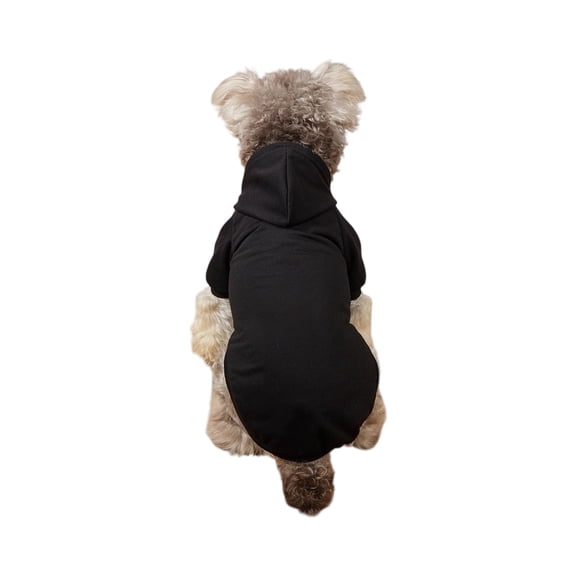 NovaStitch Dog Solid Color Jumpsuit Hooded Winter Dog Sweatshirt Blouse Adorable Puppy Coat for Small Medium Dogs Black M