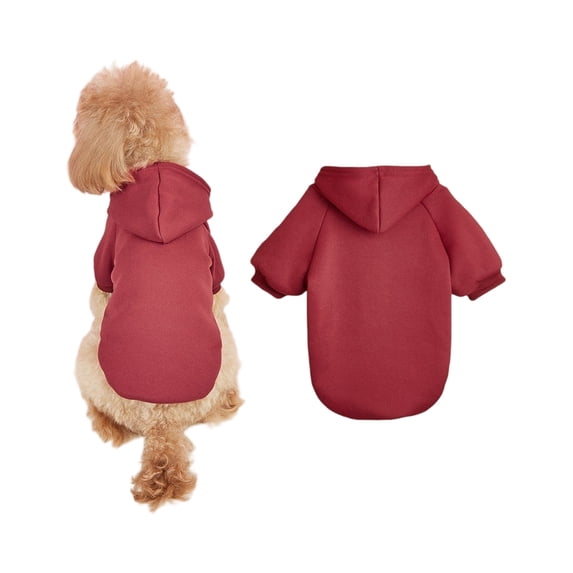 NovaStitch Dog Sweaters Dog Hoodie Solid Soft Brushed Coat Winter Fleece Clothes Sweatshirt for Small and Medium Dogs Wine XL
