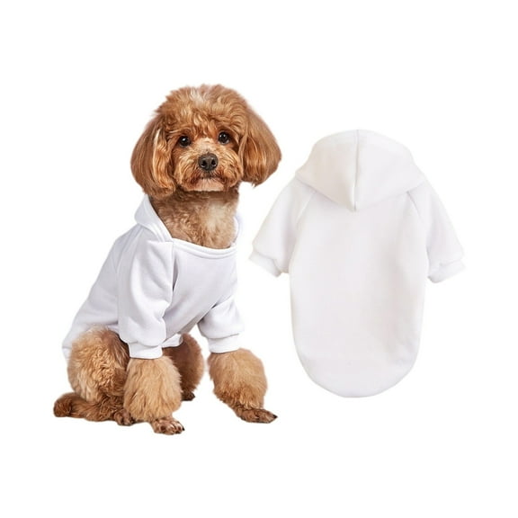 NovaStitch Dog Sweaters Dog Hoodie Solid Soft Brushed Coat Winter Fleece Clothes Sweatshirt for Small and Medium Dogs White XS