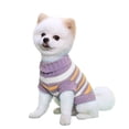 thumbnail image 1 of NovaStitch Dog Sweaters for Small Dogs Girls Cute Stripe Puppy Cat Sweaters Soft Warm Knitwear Turtleneck Pullover Small Dog Sweater Clothes Purple M, 1 of 3