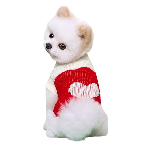 NovaStitch Dog Sweaters for Small Dogs Girls Cute Stripe Puppy Cat Sweaters Soft Warm Knitwear Turtleneck Pullover Small Dog Sweater Clothes Red L