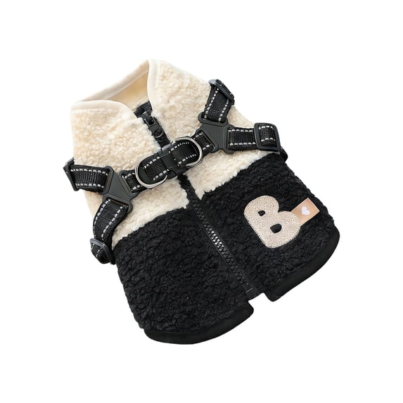 NovaStitch Dog Winter Coats Puppy Jackets Cozy Fleece Pet Vest Outdoor Cold Weather Pet Apparel for Small Dogs Black L