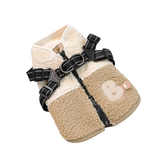 NovaStitch Dog Winter Coats Puppy Jackets Cozy Fleece Pet Vest Outdoor Cold Weather Pet Apparel for Small Dogs Coffee M