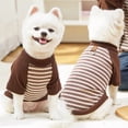 thumbnail image 1 of NovaStitch Fleece Dog T-Shirt Striped Short Sleeves Pet Sweatshirt Soft Dog Shirts Lightweight Stretchy Dogs Clothes for Medium Dogs Coffee S, 1 of 6