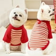 thumbnail image 1 of NovaStitch Fleece Dog T-Shirt Striped Short Sleeves Pet Sweatshirt Soft Dog Shirts Lightweight Stretchy Dogs Clothes for Medium Dogs Red L, 1 of 7
