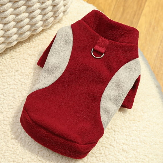 NovaStitch Fleece Pet Sweater for Small Dogs Color Blocking Warm Winter Dog Pullover Sweatshirt Cozy Soft Puppy Clothes Wine 6XL