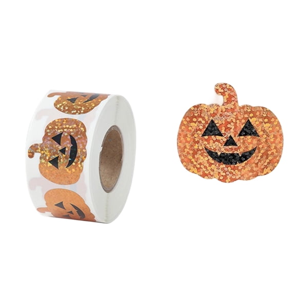 NovaStitch Halloween Assorted Stickers Roll 500Pcs per Roll Variety Pack Spooky Themed Decals for Party Favors Goodie Bags Treats Seasonal Craft Scrapbook Decoration Supplies
