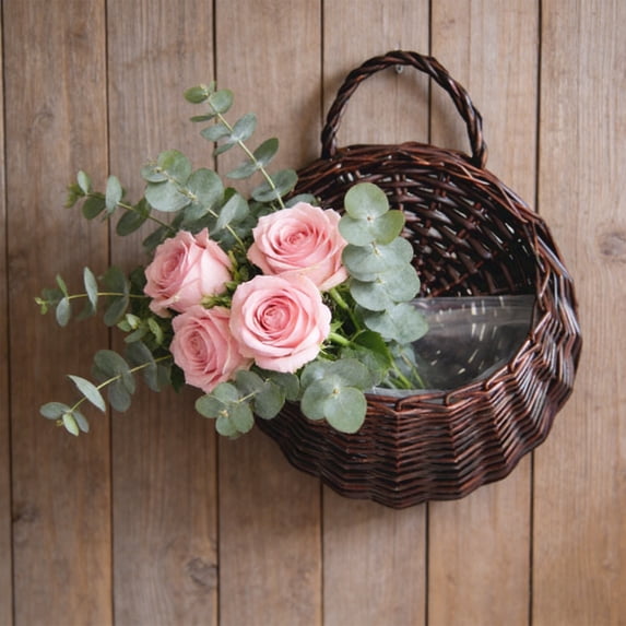 NovaStitch Handwoven Storage Basket Fruit Vegetable Flower Baskets Rattan Shopping Bag Bread Picnic Basket Desktop Sundries Organizer
