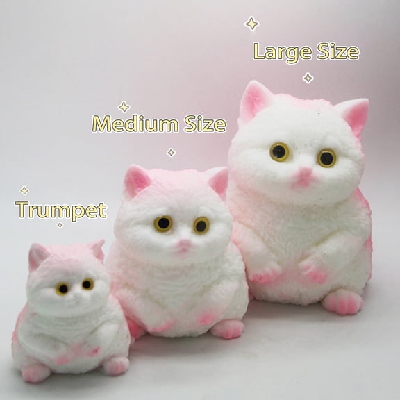 NovaStitch Medium White Cute Cat Sensory Tool Palm Size Portable Stress Reliever Soft Slow Rising Decompression Sensory gifts for Daily Calming