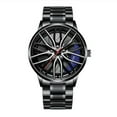 thumbnail image 1 of NovaStitch Men‘s Fashion Watch Car Wheel Dial Design Quartz Movement, Mens Wrist Watch with Stainless Steel Band, Casual Analog Watch for Men Daily Wear - Blue, 1 of 6