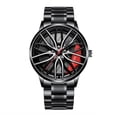 thumbnail image 1 of NovaStitch Men‘s Fashion Watch Car Wheel Dial Design Quartz Movement, Mens Wrist Watch with Stainless Steel Band, Casual Analog Watch for Men Daily Wear - Red, 1 of 7