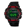 thumbnail image 1 of NovaStitch Men‘s PU Digital Watch with Date Time Week Display, Electronic Sports Wristwatch for Daily Wear, Multi Function Sport Watch for Men - Red, 1 of 8