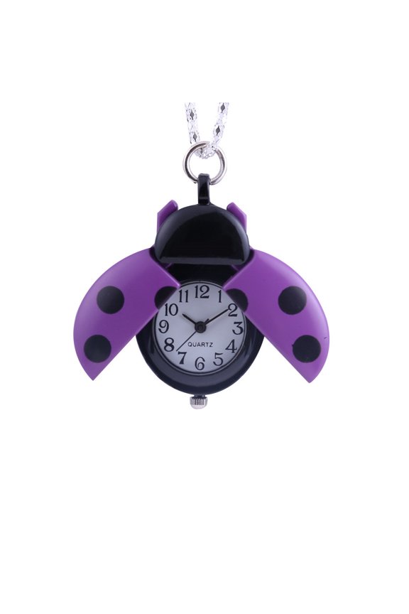 Mini Ladybug Shape Creative Pocket Watch, Cute Insect Design Pendant Necklace Watch for Women, Novelty Insect Pocket Watches for Men Accessory Student Pocket watches