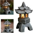 thumbnail image 1 of NovaStitch Outdoor Solar Light Chinese Zen Stone Pagoda Garden Lantern Courtyard Decoration for Patio Pathway Bonsai Home Landscape, 1 of 9