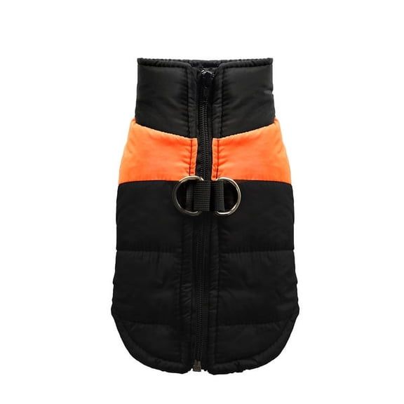 NovaStitch Padded Vest Dog Jacket Warm Zip Up Vest Fleece Jacket Water Resistant for Small to Medium Dogs Orange XL